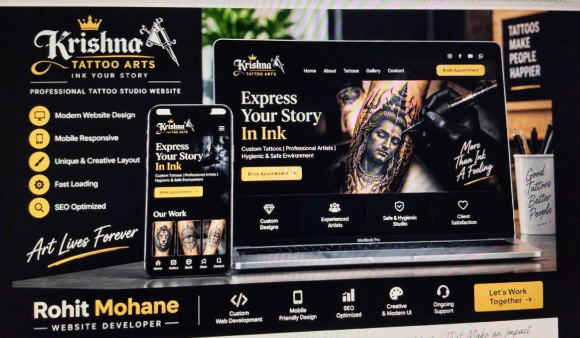 Krishna Tattoo Arts website showcase